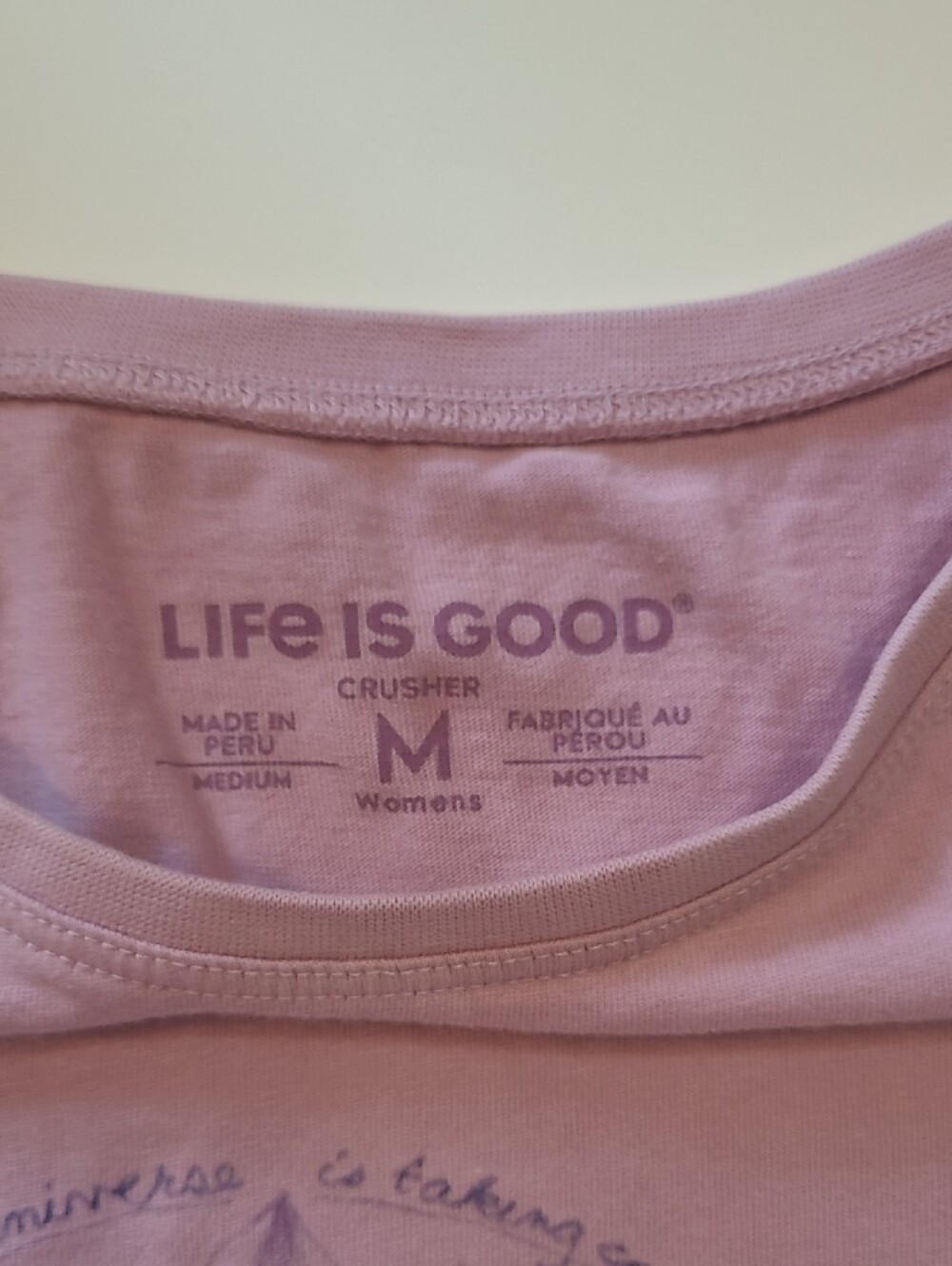 Life Is Good Womens Medium Lavender and Cream Graphic Tank Top Duo - Picture 4 of 6